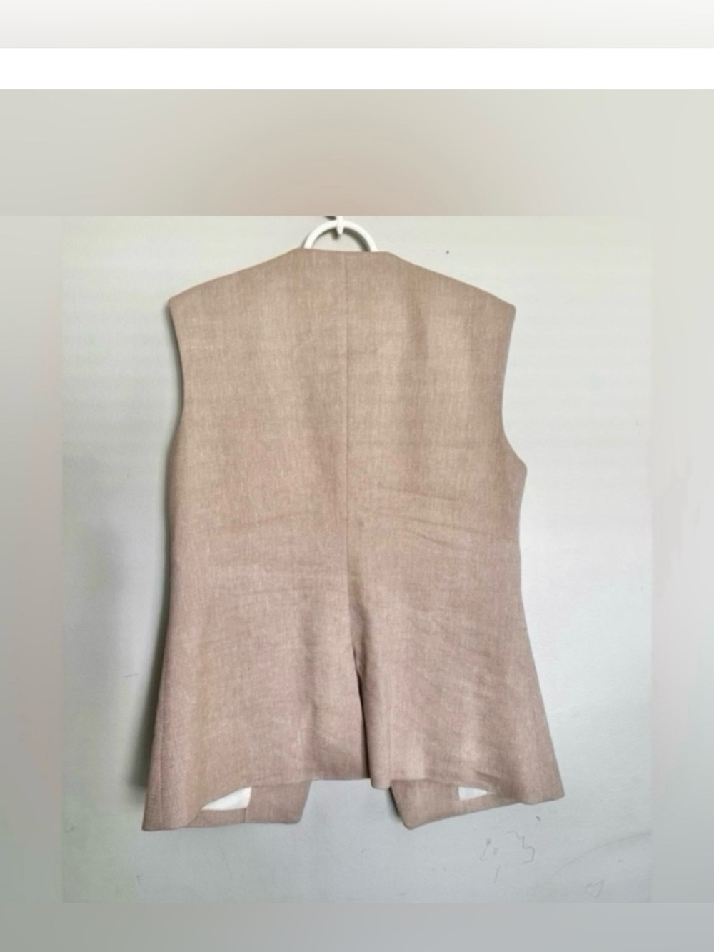 Veronica Beard Tamara Linen Blend Vest Sandalwood Melange Size 10. - Picture 9 of 12